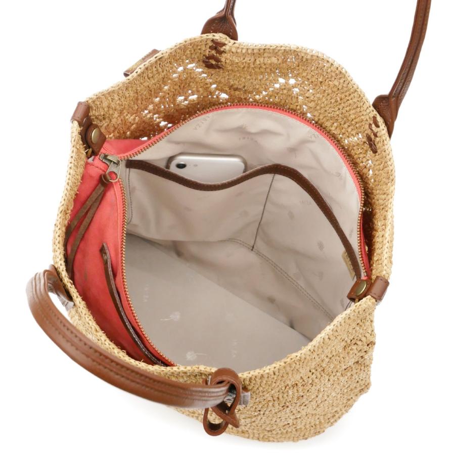 イビサ公式 ラフィアバッグ セミショルダー かごバッグ 斜めがけ