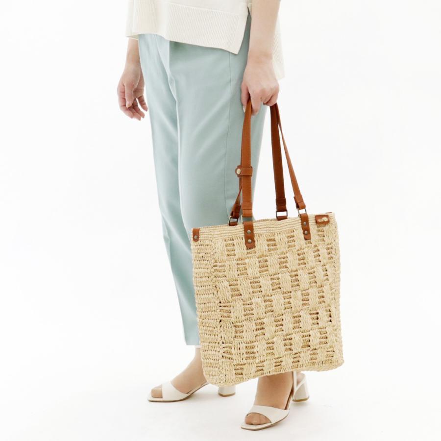 イビサ公式 ラフィアバッグ セミショルダー かごバッグ 斜めがけ
