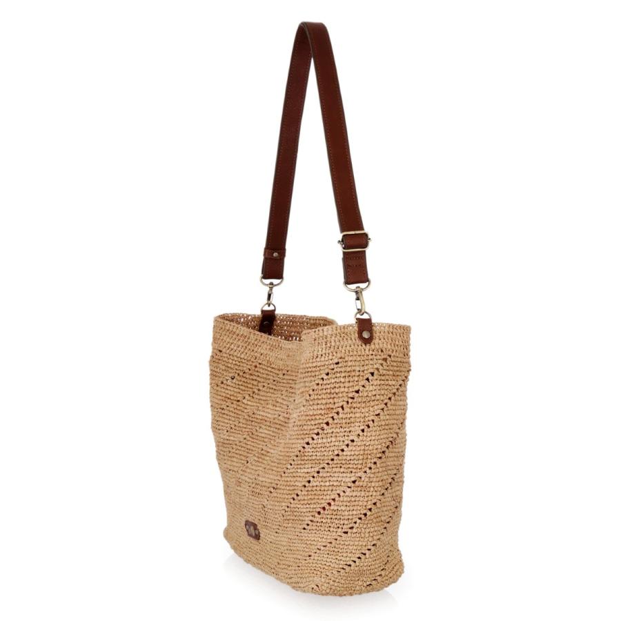 イビサ公式 ラフィアバッグ セミショルダー かごバッグ 斜めがけ