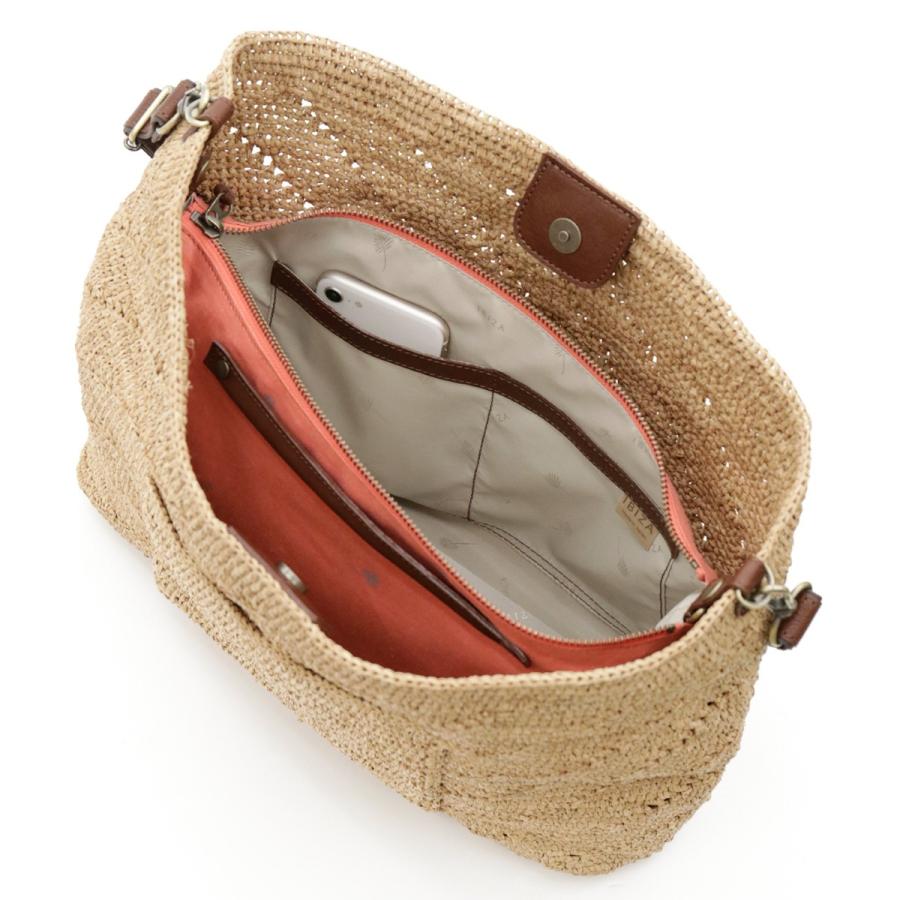 イビサ公式 ラフィアバッグ セミショルダー かごバッグ 斜めがけ