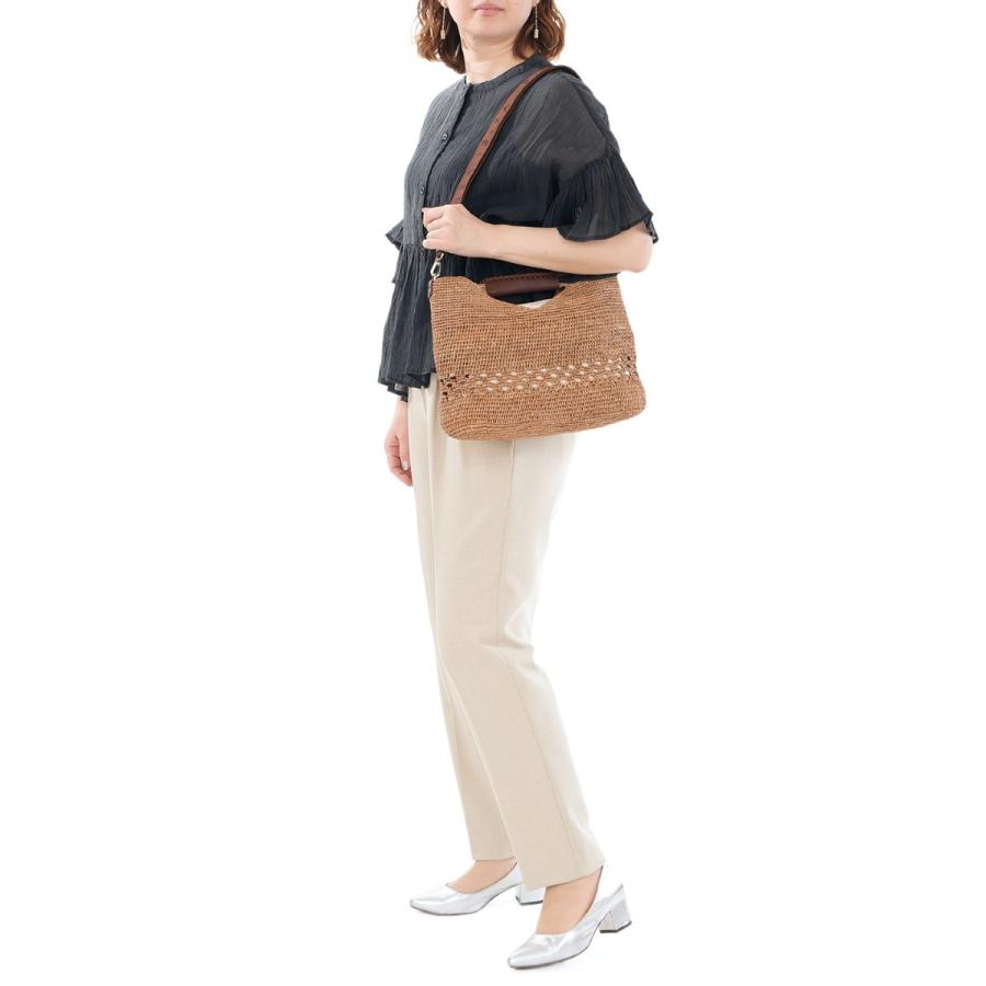 【イビサ公式】ラフィアバッグ 2way ショルダー かご バッグ 斜めがけ ナチュラル シンプル 軽い 夏コーデ レディース おしゃれ 大人可愛い リゾートの画像