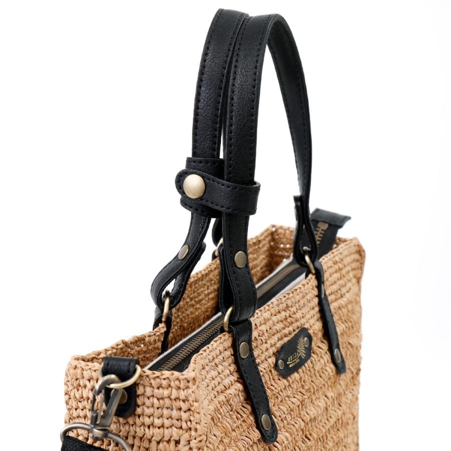 イビサ公式 ラフィアバッグ 2way ショルダー かごバッグ 斜めがけ