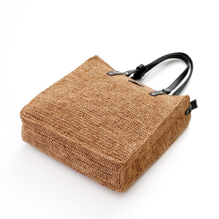 美品✨IBIZA イビサ ラフィア かごバッグ ショルダーバッグ ナチュラル イビサ公式 ラフィアバッグ セミショルダー かごバッグ 斜めがけ