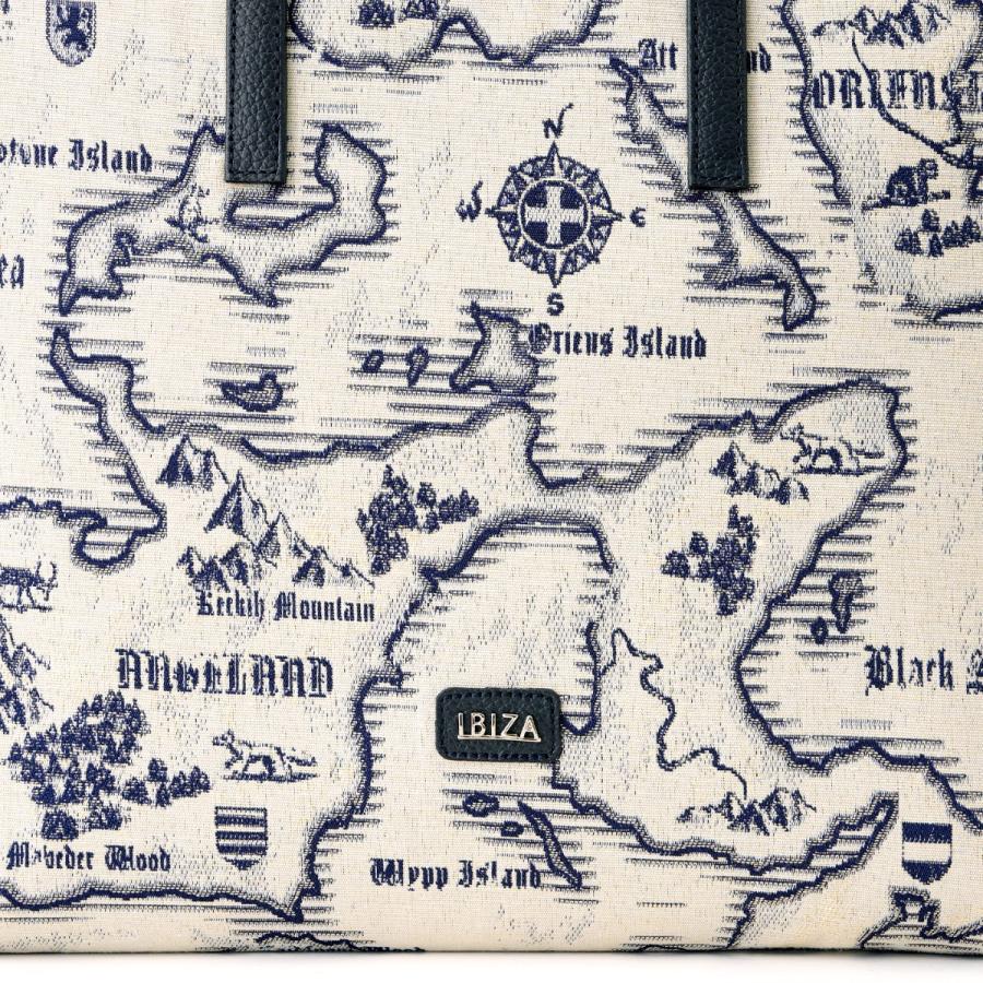 【イビサ公式】ゴブラン 2WAY ハンド ショルダー 斜めがけ M バッグ 軽量 本革 レザー 地図柄 ハンドメイド ギフト 誕生日 日本製の画像