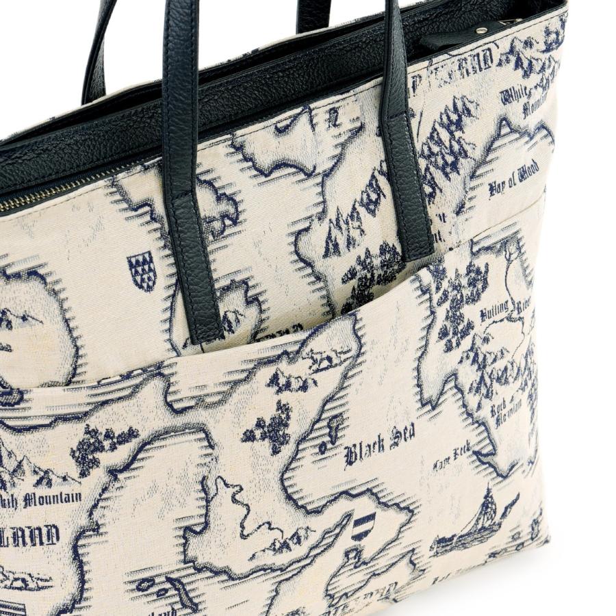 【イビサ公式】ゴブラン 2WAY ハンド ショルダー 斜めがけ M バッグ 軽量 本革 レザー 地図柄 ハンドメイド ギフト 誕生日 日本製の画像
