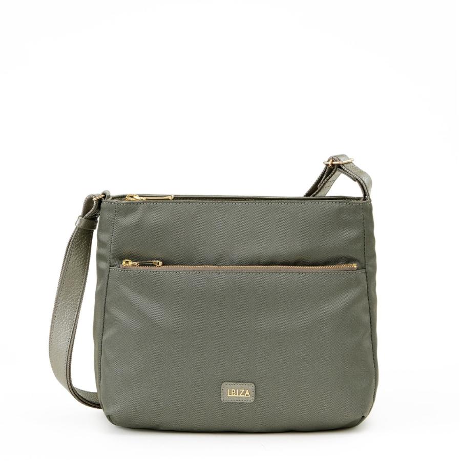 IBIZA　グレー ナイロン レザー ショルダーバッグ ロゴナイロン ショルダーバッグ / IBIZA | ファッション通販 【公式