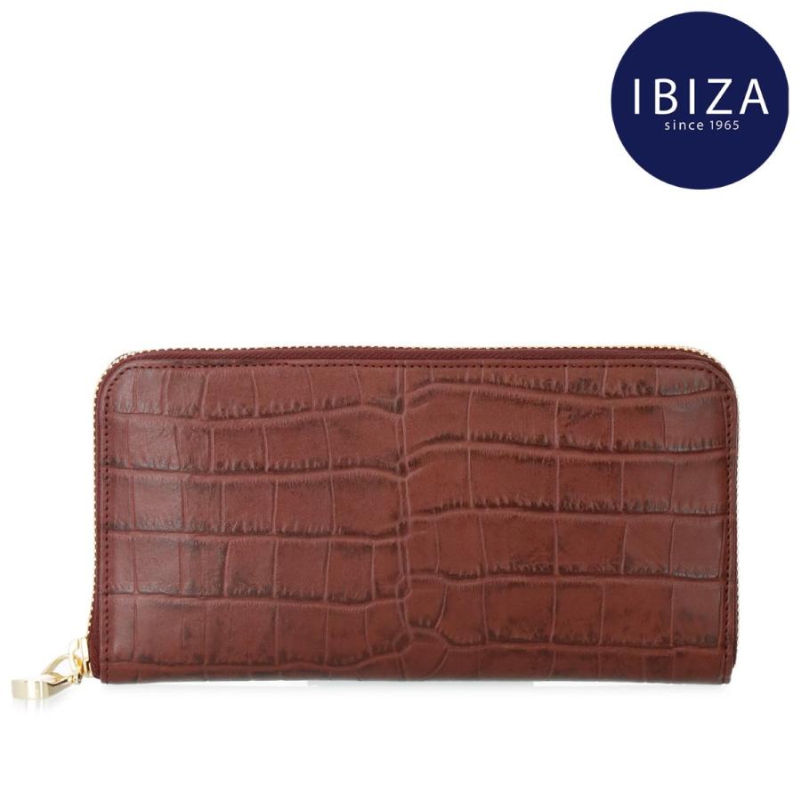 未使用　イビザ　ワニ 型押 本革 レザー 型押　長財布　ブラック　大容量 IBIZA（イビサ） イビサ公式 財布 日本製 ラウンドファスナー 長財布