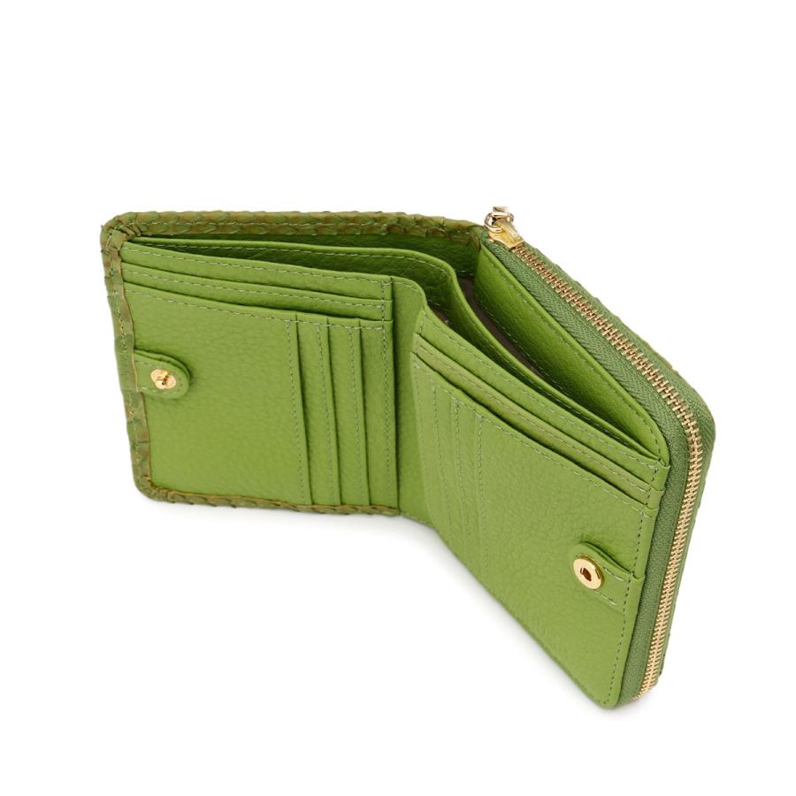 イビサ公式 二つ折り 財布 パイソン ヘビ革 レディース ラウンド