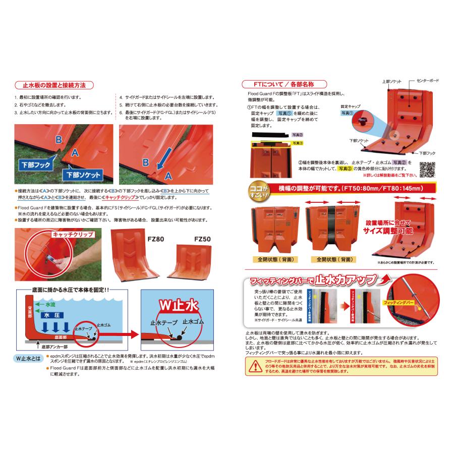 フジ鋼業 簡易型止水板 フラッドガード FG80（サイドガード）【Flood