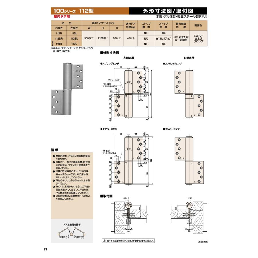 日東工器 オートヒンジ（丁番型） 122SR-T / 122SL-T シルバー