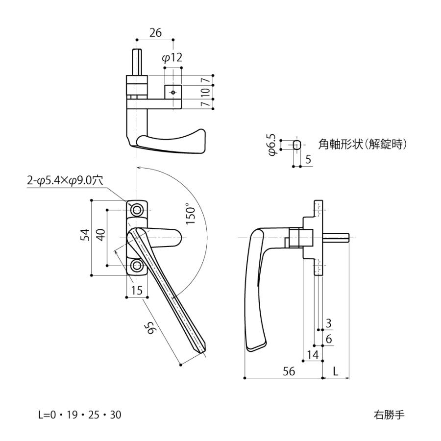中西産業 引き寄せハンドル DC-X-15 【窓ハンドル, Nakanishi