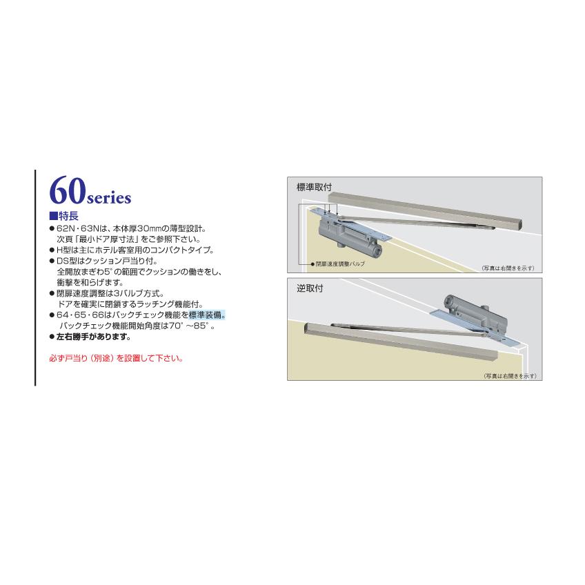 NewStar ニュースター コンシールドドアクローザー CL-62N 【ストップ