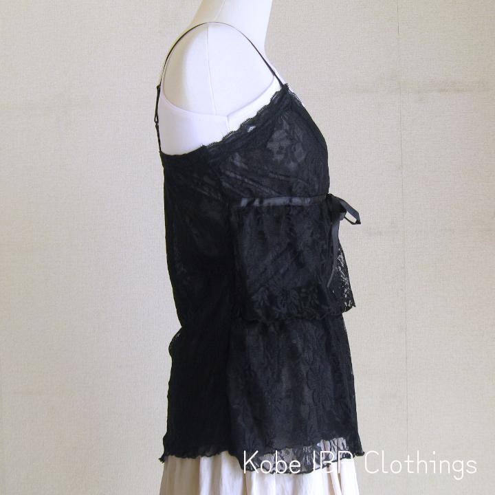 Mサイズ 2段レースキャミソール 黒 レディース 851111 : IBR Clothings