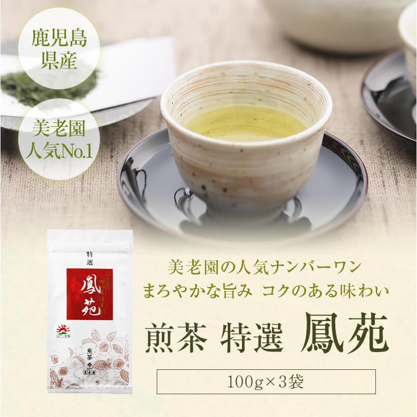 お茶 煎茶 鹿児島 特選 鳳苑 100g×3袋 緑茶 茶 セット 美老園｜ibusukiya