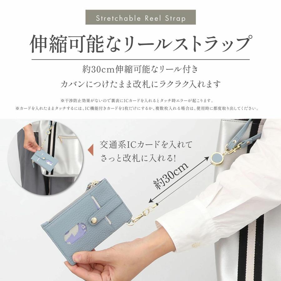 フラグメントケース パスケース リール付き レディース 小銭入れ コインケース カード 本革 バイカラー ストラップ 定期入れ 通勤 通学 薄型 財布  コンパクト : スマホカバーのアイカカ - 通販 - Yahoo!ショッピング