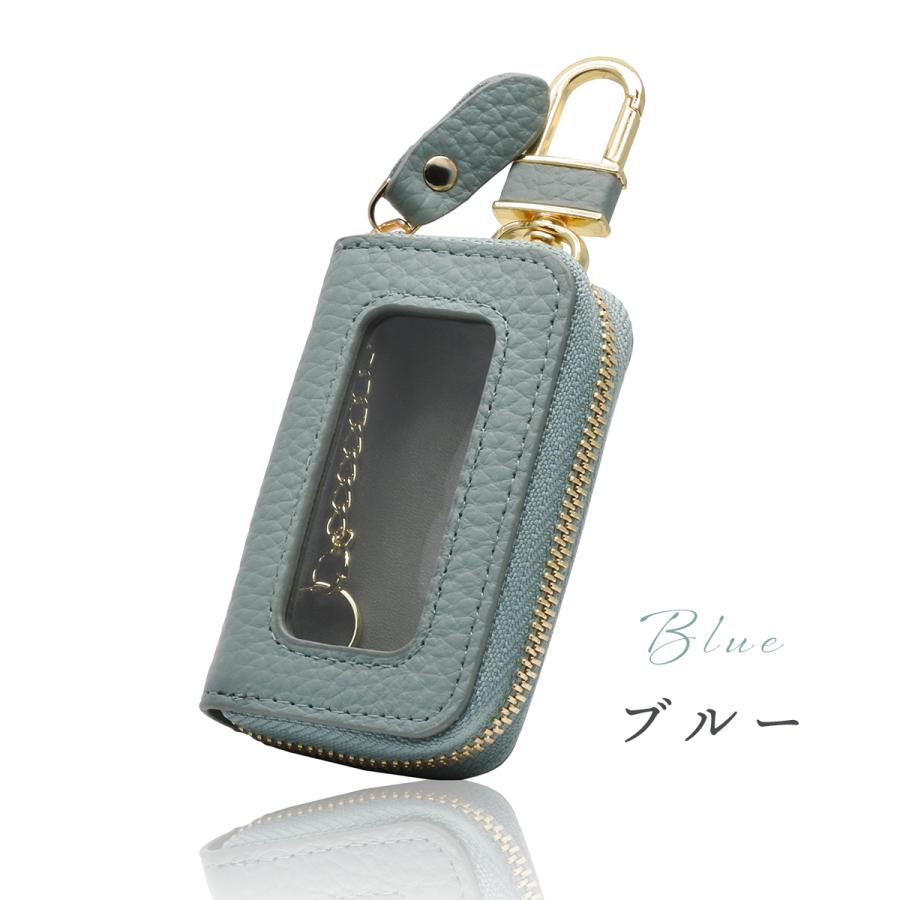 スマートキーケース クリア窓付き シングル レディース 本革