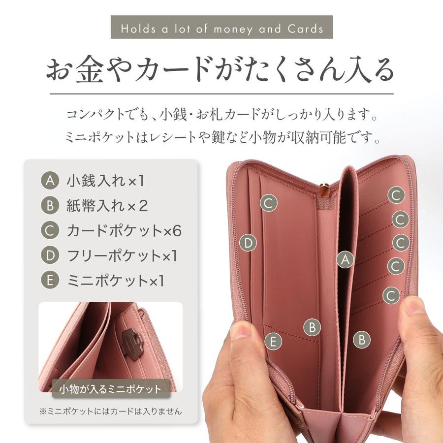 長財布 L字ファスナー レディース 本革 スリム 薄型 軽量 コンパクト
