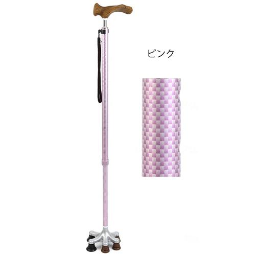 新型アシストスーパー多点杖／ピンク（アシストインターナショナル