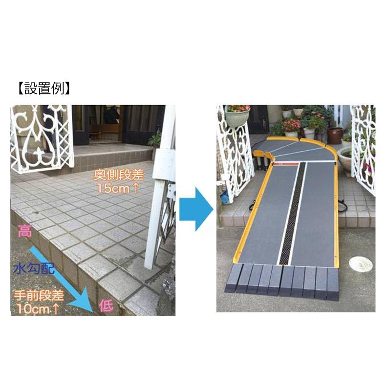 Lスロープ FK1500／150cm 微笑の杜若（シコク）屋外用段差解消スロープ