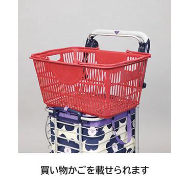Uber（ユーバ） アルミワイヤーカート／花柄青（ユーバ産業）シルバー