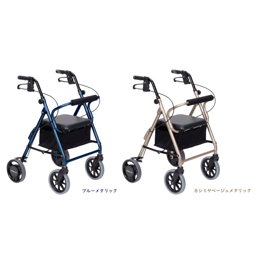 【美品】竹虎　ハッピーⅡ　軽量歩行器　ブルーメタリック　かご付き ハッピーⅡ NB 竹虎 歩行器 介護用品 ブルーメタリック バスケット付き