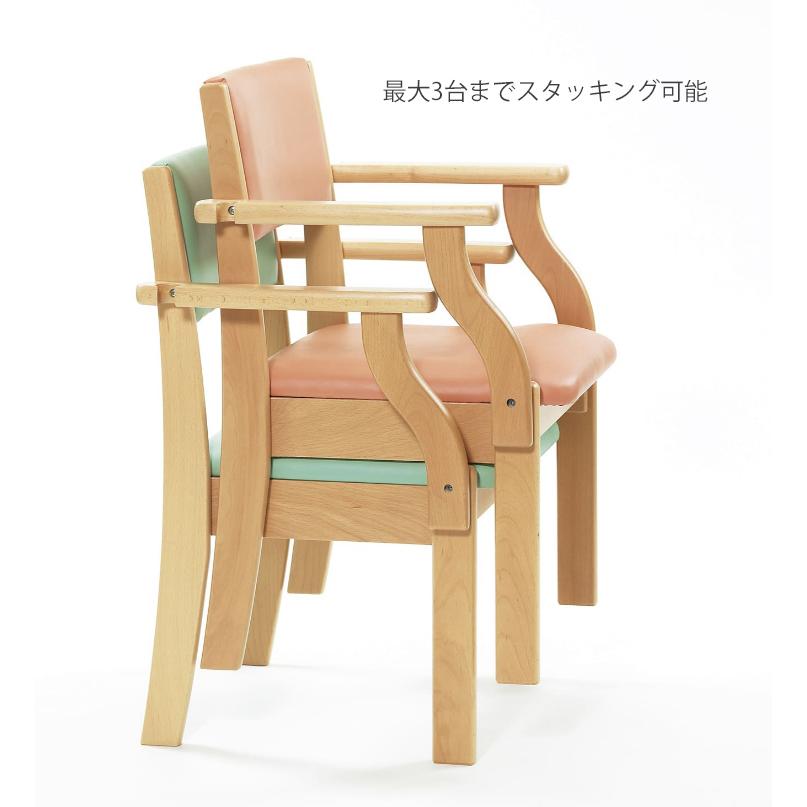 ハビナース ミールチェア ML11／ライトグリーン-座面までの高さ40cm