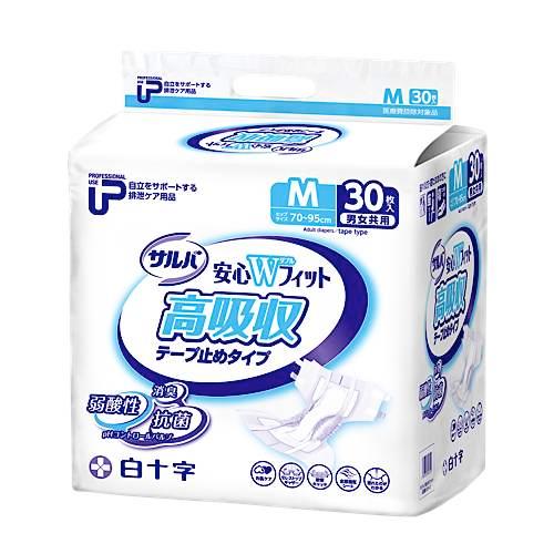 サルバ PUサルバ安心Wフィット高吸収テープ Mサイズ／30枚入（白十字