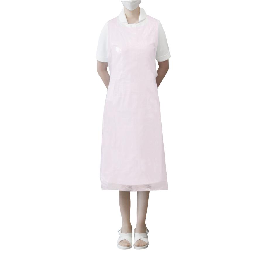 ファーストレイト PEエプロン優ロング 50枚入／ピンク（ファースト