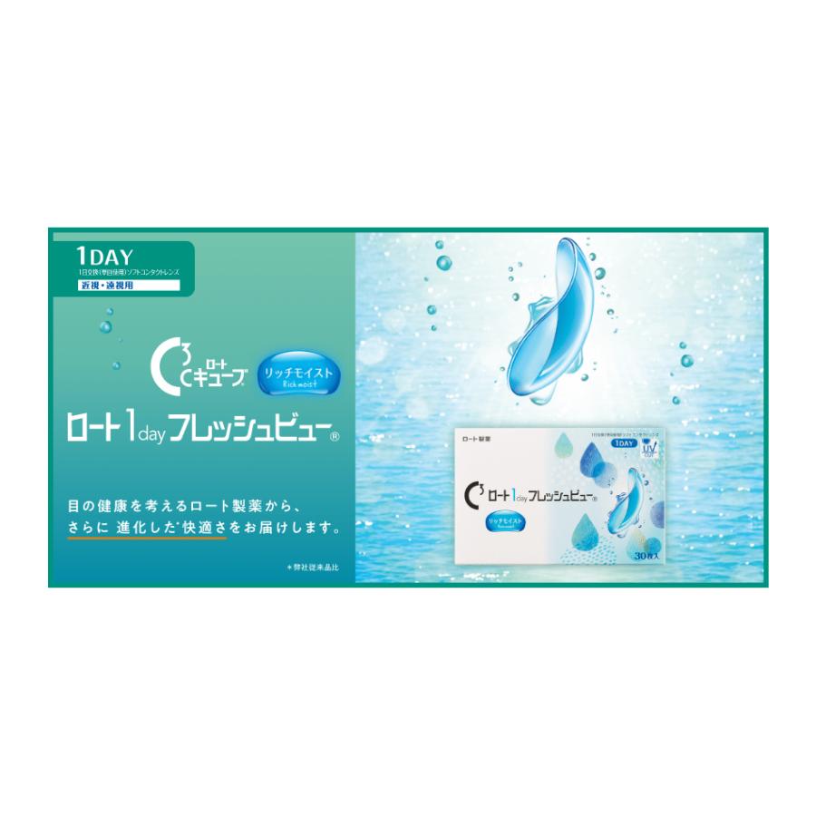 ロート 1day フレッシュビュー リッチモイスト×4箱セット（1箱90枚入り） ROHTO 1日使い捨て ソフトコンタクトレンズ 送料無料 爆買_1