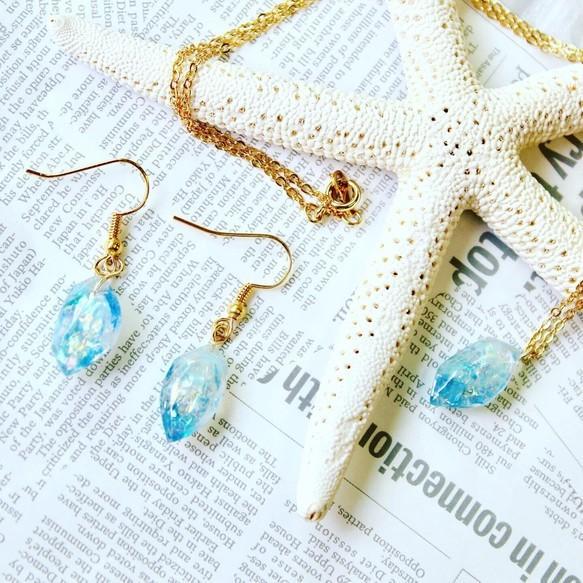 空のかけらピアス ネックレスset 鉱石レジン K Accessory K Smiley Drops 通販 Yahoo ショッピング