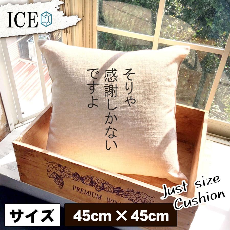 宮迫 おもしろ クッション おしゃれ そりゃ感謝しかないですよ 感謝 しかない 手書き 45 45cm カバー リネン 白 シンプル 正方形 北欧 かわいい シュール 綿100 Cu Ice アイス 通販 Yahoo ショッピング