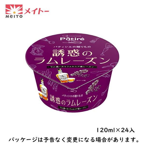 メイトー 協同乳業 パティレ 誘惑のラムレーズン 120ml×24入 北海道沖縄離島は配送料追加｜ice