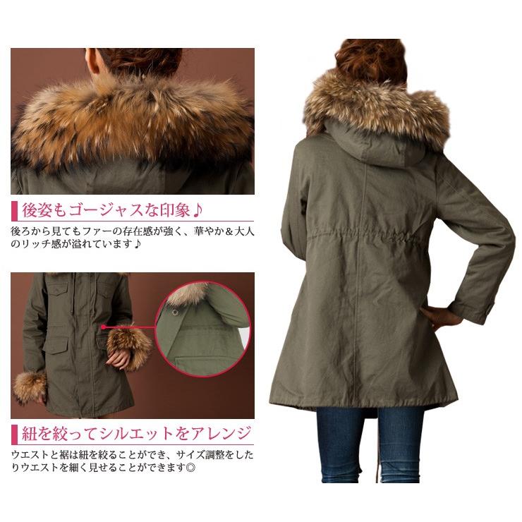 ラクーン ファー モッズコート レディース 大きいサイズ カーキ グリーン リアルファー ショート ミリタリー ジャケット ボリューム 通勤 上品 高級 Yimo Yimo Icecrystal 通販 Yahoo ショッピング