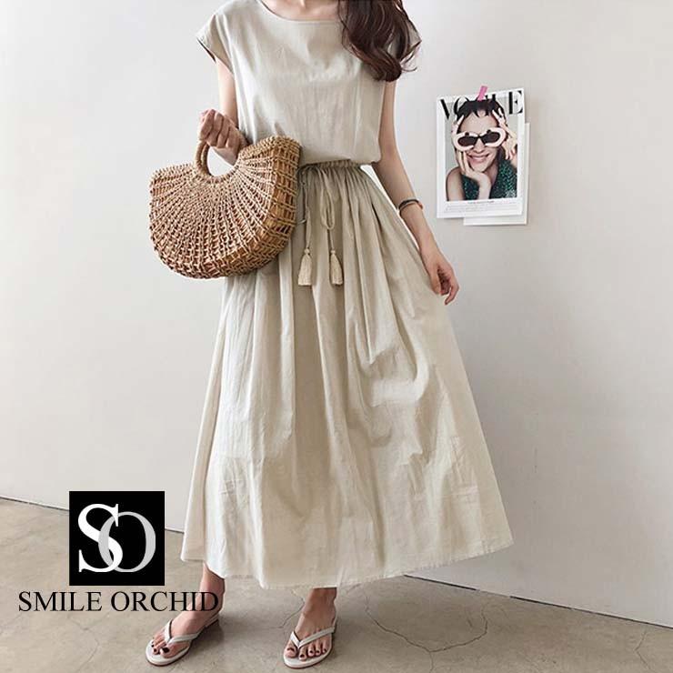 マキシ ワンピース レディース フレンチ ウエスト ゴム 麻 綿 ロング Aライン フレア ギャザー 袖 袖あり 膝丈 大人 体型カバー 半袖 春 夏 Yimo Yimo Icecrystal 通販 Yahoo ショッピング