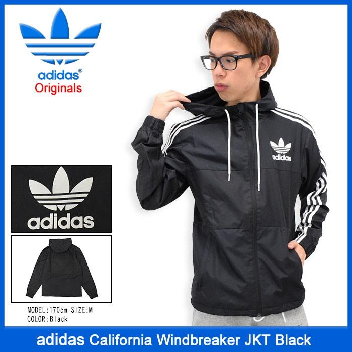 アディダス adidas ジャケット メンズ カルフォルニア ウィンドブレーカー ブラック オリジナルス(California Windbreaker JKT AY7747)｜icefield