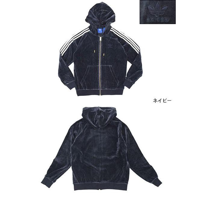 アディダス adidas パーカー ジップアップ メンズ ベロア フル ジップ フーディー オリジナルス(Velour Full Zip Hoodie Originals AY9219)｜icefield｜02