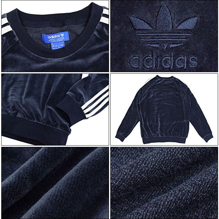 アディダス オリジナルス ベロア ビッグロゴ トレーナー adidas Originals - アディダス オリジナルス ベロア ビッグロゴ