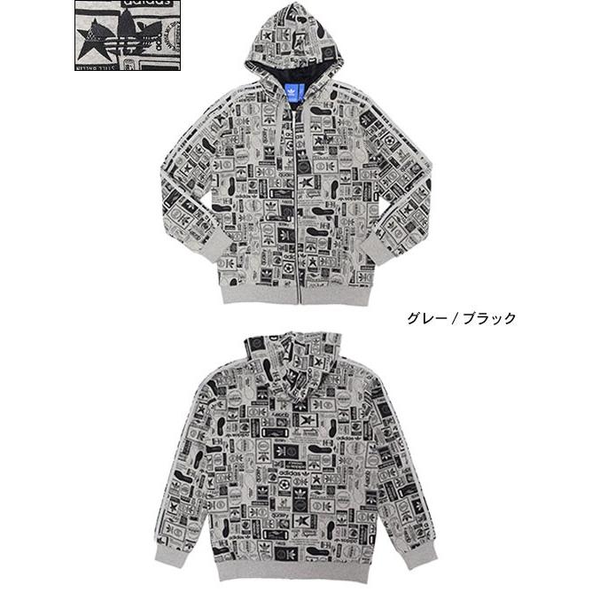 アディダス adidas パーカー ジップアップ ストリート グラフィック AOP シェルパ フル ジップ フーディー オリジナルス(AZ1116)｜icefield｜02