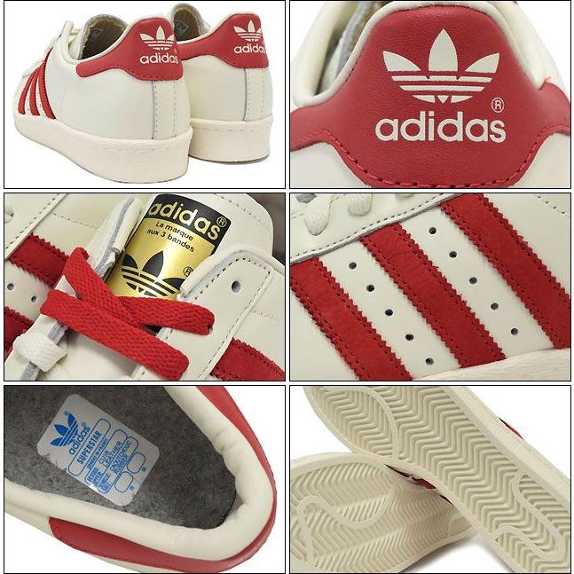 アディダス adidas スニーカー スーパースター 80s ビンテージ DX Vintage White/Scarlet オリジナルス メンズ(男性用) (45周年 B35982)｜icefield｜02