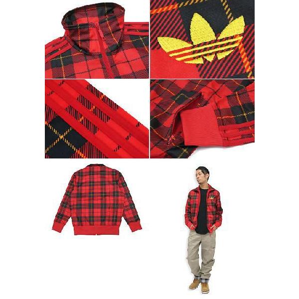 美品激レアアディダストラックジャケットタータンチェックMレッド adidas Originals アディダス ジャージ ADI ファイアーバード プラット