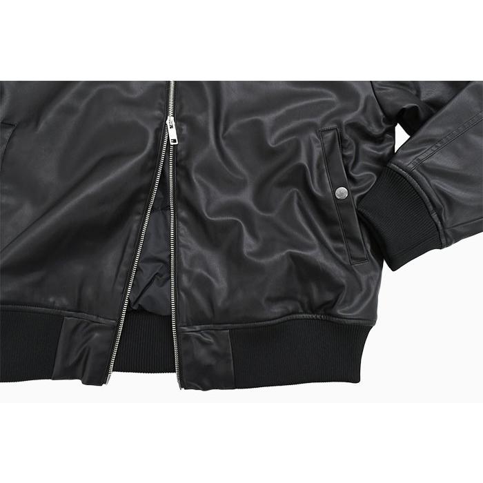 adidas プレミアムエッセンシャルズプレザーボンバージャケット adidas Premium Essentials Pleather Bomber Jacket Asia Sizing
