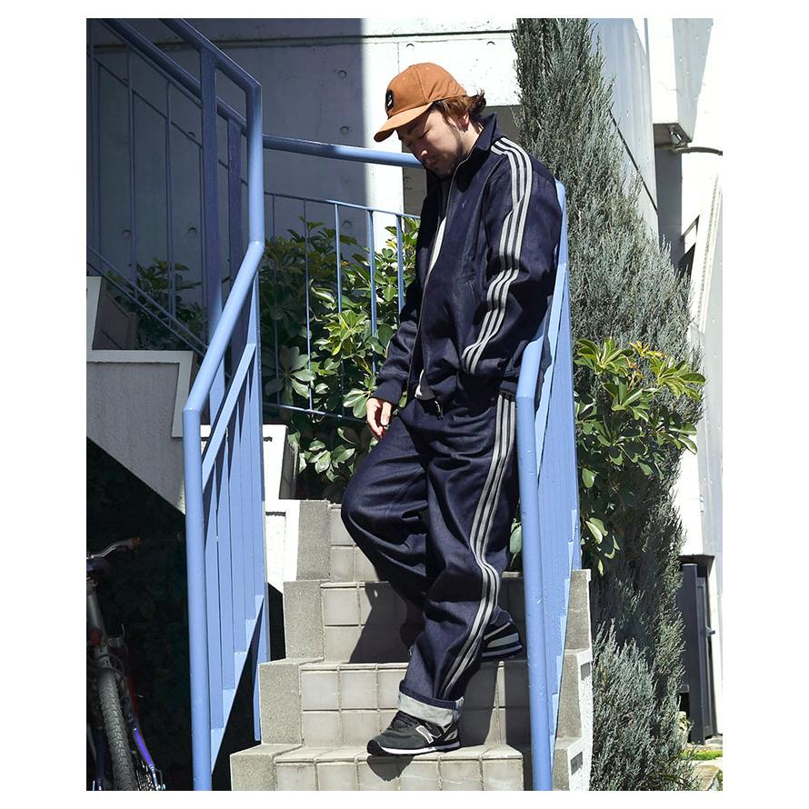 adidas ダークデニムワイド カーゴパンツ　３５インチ adidas Originals アディダス パンツ メンズ ダークインディゴ デニム