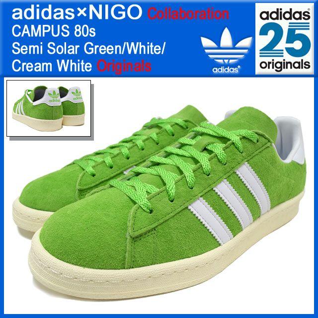 アディダス オリジナルス×NIGO adidas Originals by NIGO スニーカー キャンパス 80s Semi Solar Green/White/Cream  White (男性用)(M19209) :ADI-M19209:ice field - 通販 - Yahoo!ショッピング