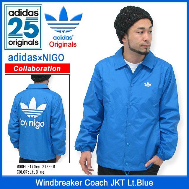 アディダス オリジナルス×NIGO adidas Originals by NIGO ウィンドブレーカー コーチ ジャケット ライトブルー コラボ  オリジナルス(M34755) : adi-m34755 : ice field - 通販 - Yahoo!ショッピング