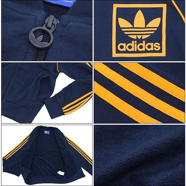 adidas ジップアップジャケット イエロー/ネイビー Adidas Men Large Beckenbauer Nations Track Top Jacket Yellow