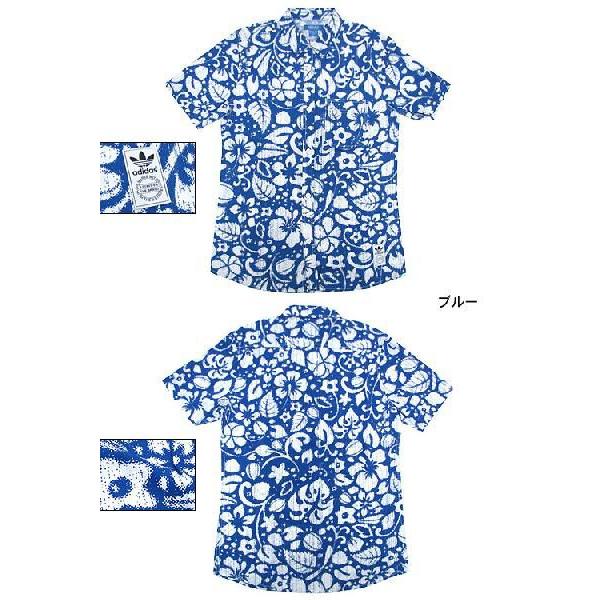 adidas Originals アディダス ルアウ シャツ 半袖 ブルー オリジナルス