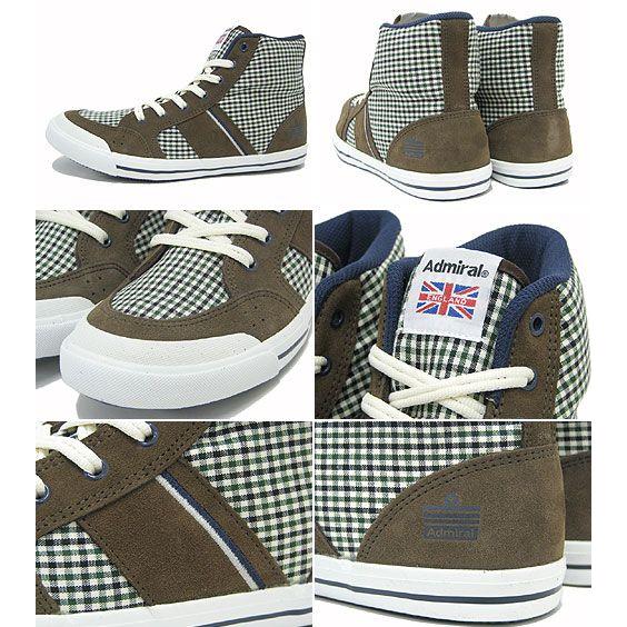 アドミラル Admiral イノマー ハイ ブラウン/ブルーチェック メンズ 男性用(admiral inomer hi brown/blue check スニーカー SJAD0706-080586)｜icefield｜02