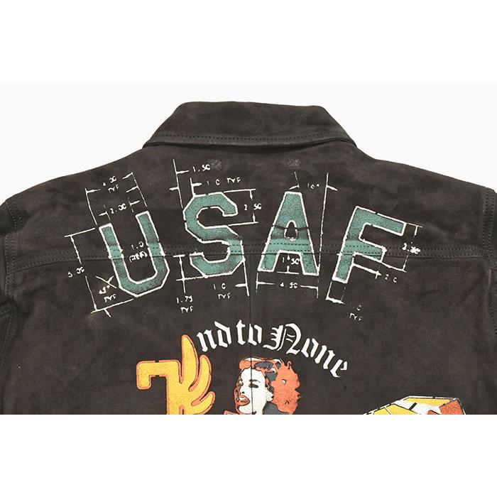 アビレックス ジャケット AVIREX メンズ ヒストリー グラフィック シープ スエード トラック (History Graphic Sheep Suede Track JKT 50周年記念 7835250013)の画像