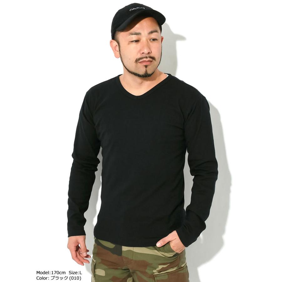 アビレックス ロンT Tシャツ 長袖 AVIREX メンズ デイリー リブ V 