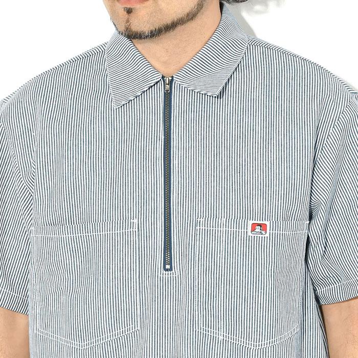 BEN DAVIS（ベンデイビス） シャツ 半袖 メンズ ヒッコリー ハーフ